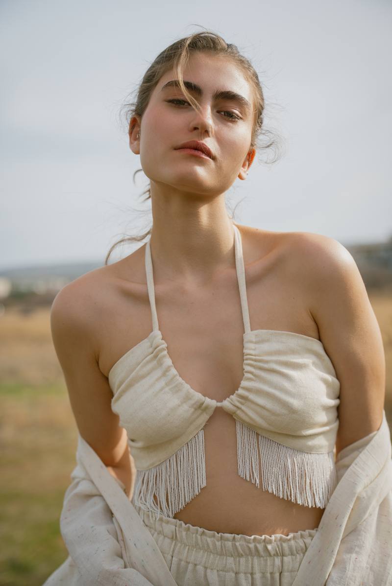Fringe halter and pants set