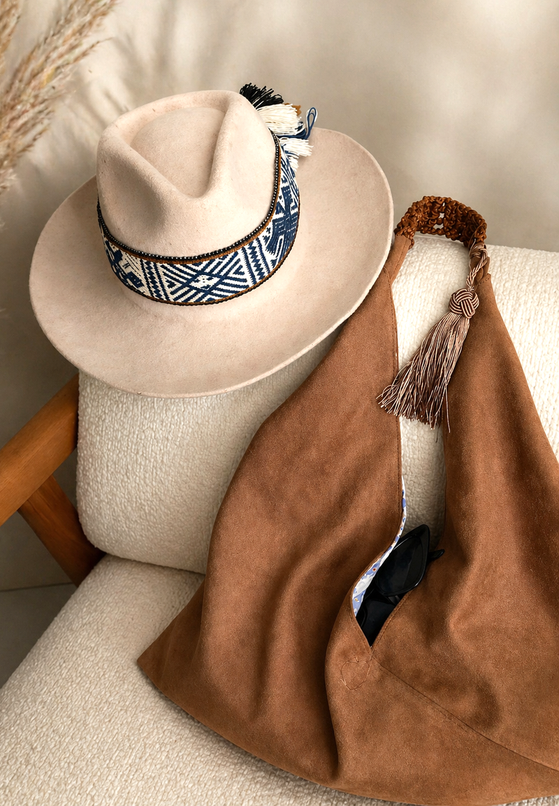 Suede hobo bag