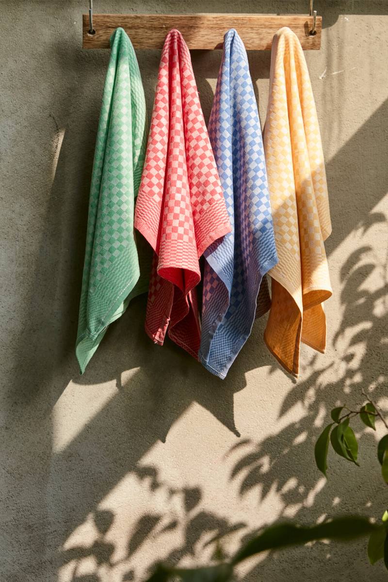 Kitchen towel set checkered