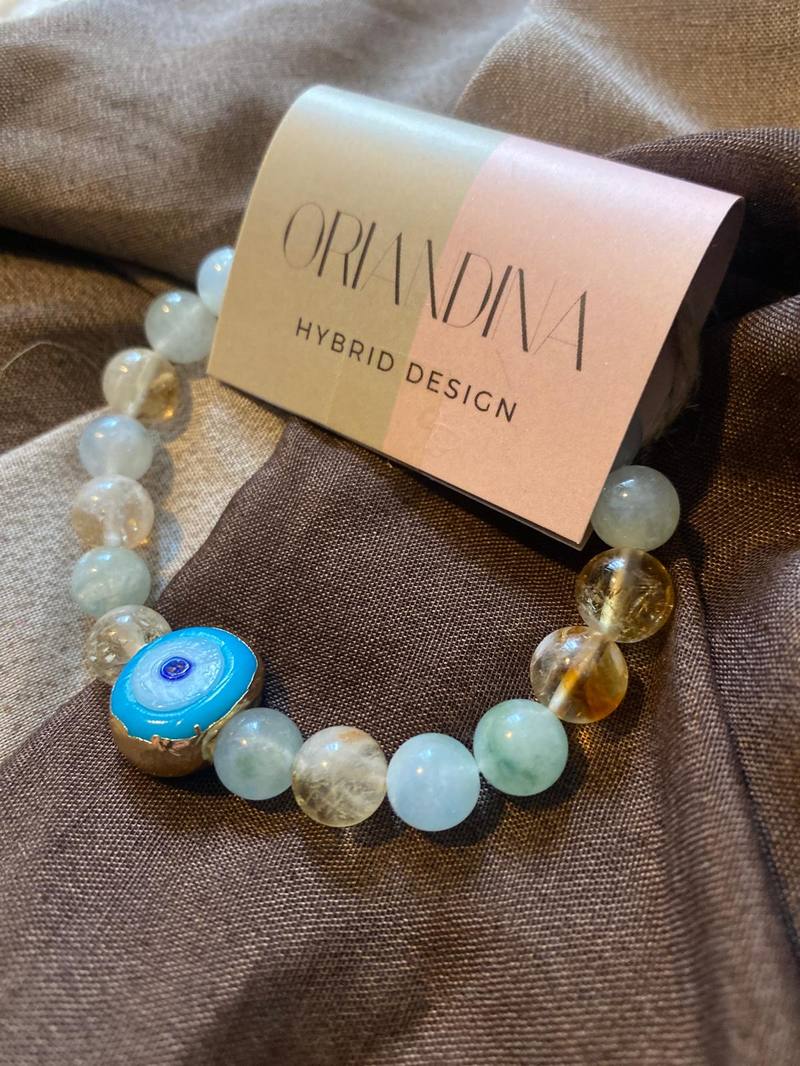 Gemstone evil eye bracelet